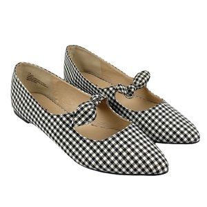 Torrid Gingham Black White Checkered Bow Mary Jane Ballet Flats Shoes 11